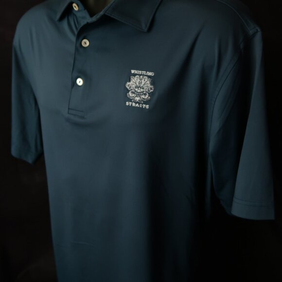 Whistling Straits Peter Millar Summer Comfort Teal Blue Polo (L) ⛳️ - Picture 4 of 7